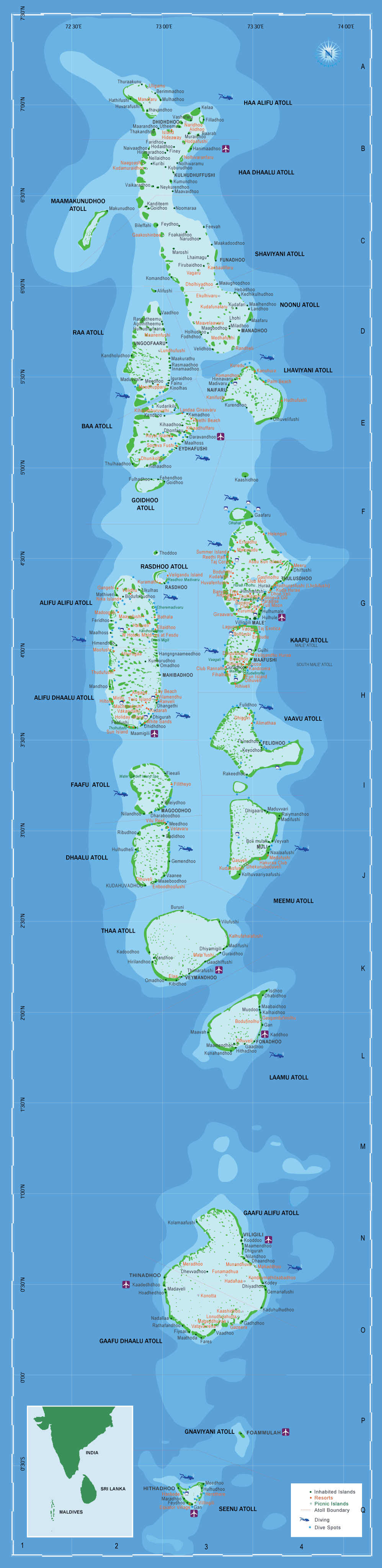 Map Of Maldives Islands And Geographic Location   Maldives Map Detail 