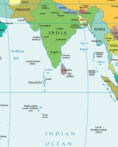 Maldives Location on Map